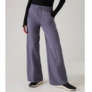 Athleta Stride‎ Wide Leg Elastic Waist Pants Athleisure Casual Purple Size Small